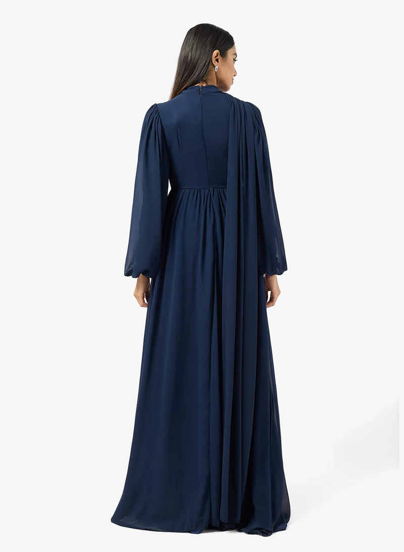 خزانة Embellished Waist Dress With Trail